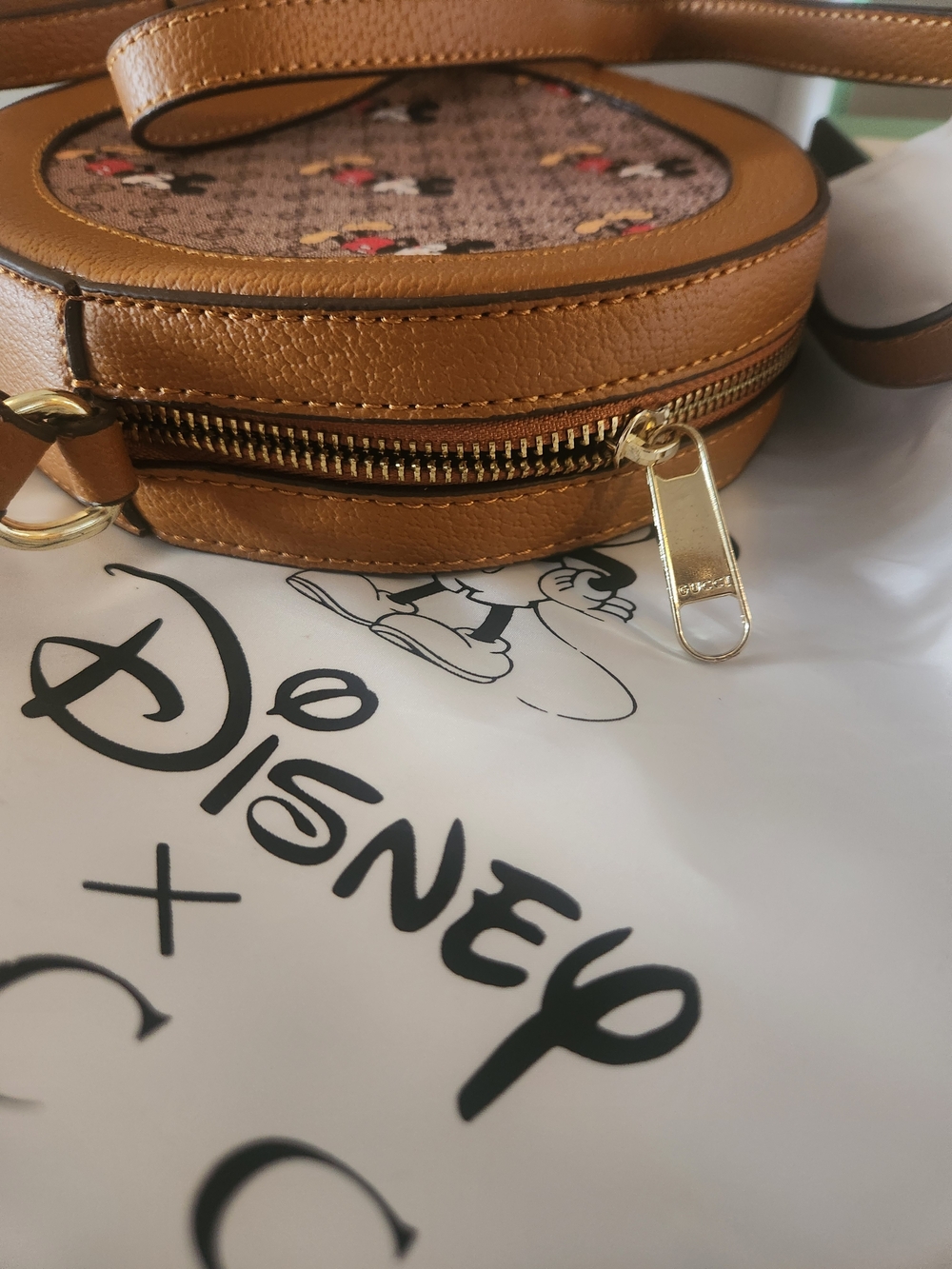 Disney x Gucci Brown Round Crossbody Bag
